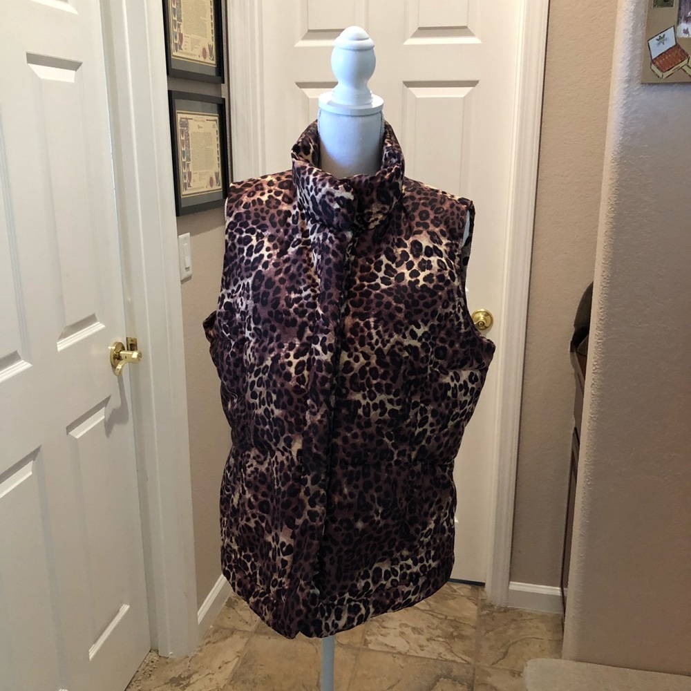 Leopard Print Women's Puffer Vest
